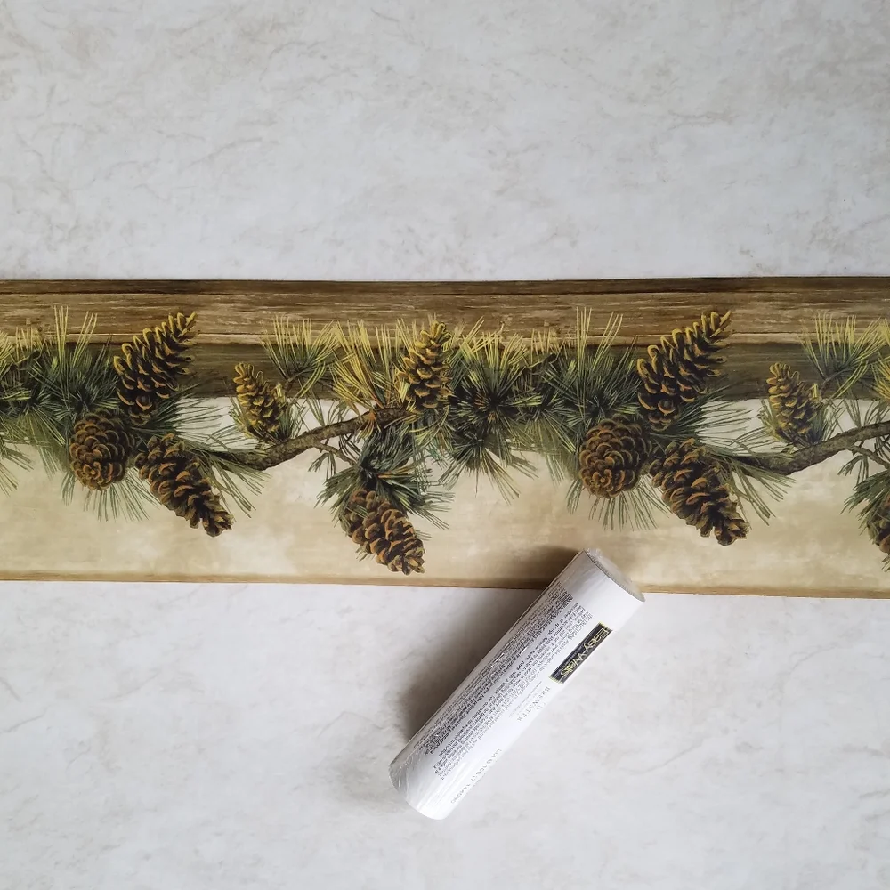 Wallpaper Border Pine Cone Pine Branches